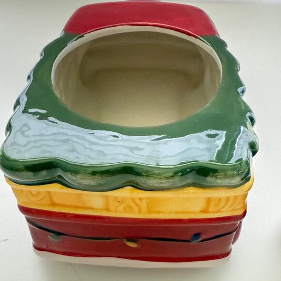 Christmas Red Pickup Truck With Christmas Tree In Back Cookie Jar New 10x8x6 - Picture 7 of 10